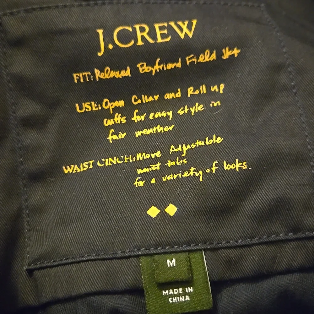 J. Crew Relaxed Boyfriend Utility Jacket Dark Blue Cotton With Gold Snaps Medium - Picture 7 of 11
